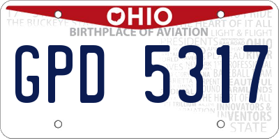 OH license plate GPD5317