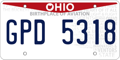 OH license plate GPD5318
