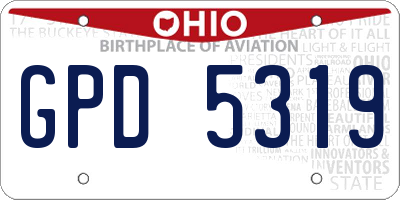 OH license plate GPD5319