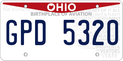 OH license plate GPD5320