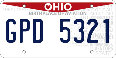 OH license plate GPD5321