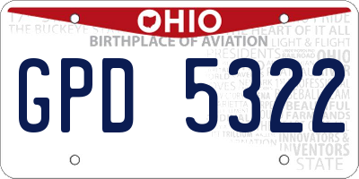 OH license plate GPD5322
