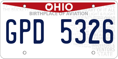 OH license plate GPD5326