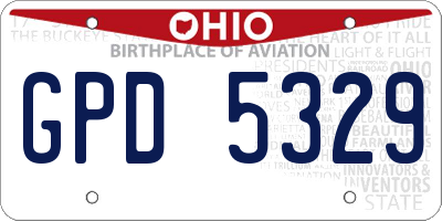 OH license plate GPD5329