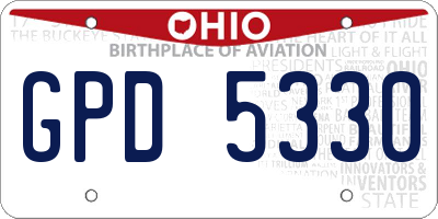 OH license plate GPD5330