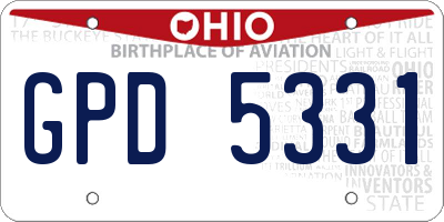 OH license plate GPD5331