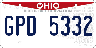 OH license plate GPD5332