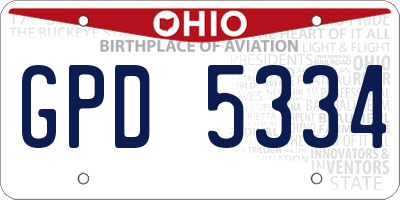 OH license plate GPD5334