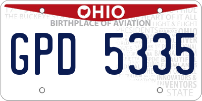 OH license plate GPD5335