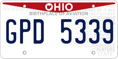 OH license plate GPD5339