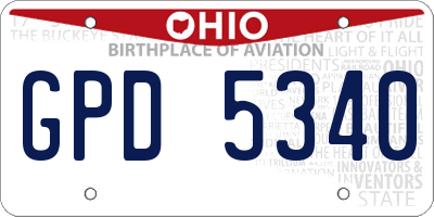 OH license plate GPD5340