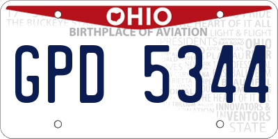 OH license plate GPD5344