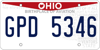 OH license plate GPD5346