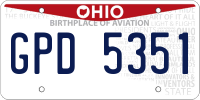 OH license plate GPD5351