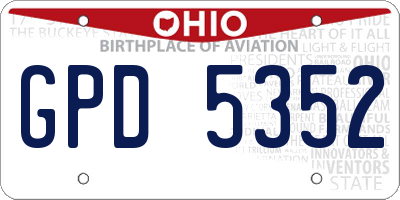 OH license plate GPD5352