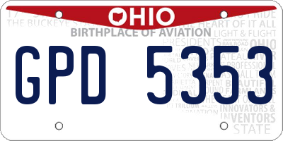 OH license plate GPD5353