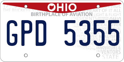 OH license plate GPD5355