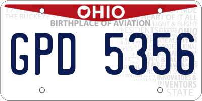 OH license plate GPD5356