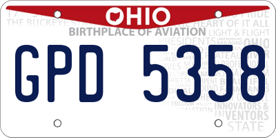 OH license plate GPD5358