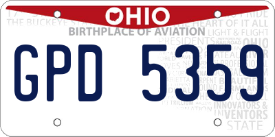 OH license plate GPD5359
