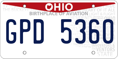 OH license plate GPD5360
