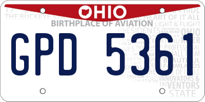 OH license plate GPD5361