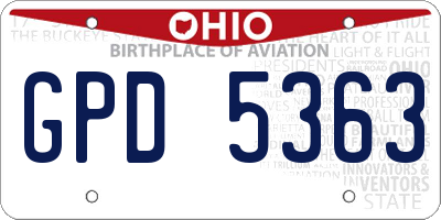 OH license plate GPD5363