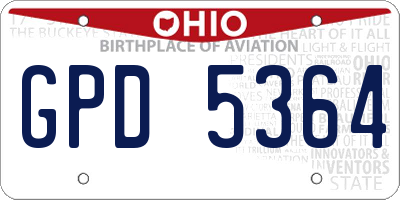 OH license plate GPD5364