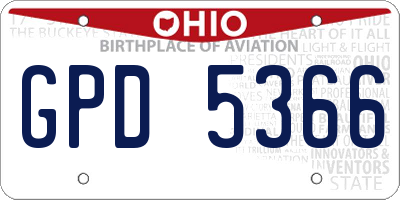 OH license plate GPD5366