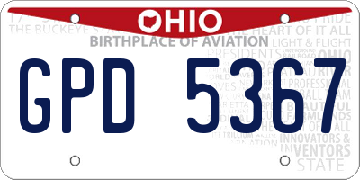 OH license plate GPD5367