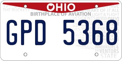 OH license plate GPD5368
