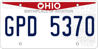 OH license plate GPD5370
