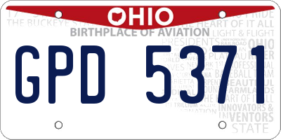 OH license plate GPD5371