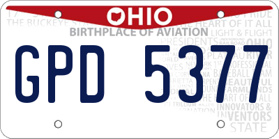 OH license plate GPD5377