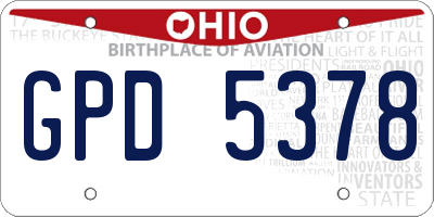 OH license plate GPD5378