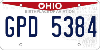 OH license plate GPD5384