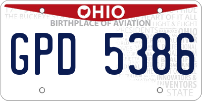OH license plate GPD5386