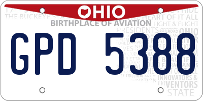 OH license plate GPD5388