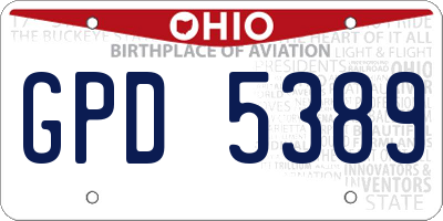 OH license plate GPD5389