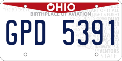 OH license plate GPD5391