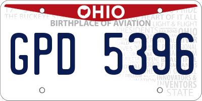 OH license plate GPD5396