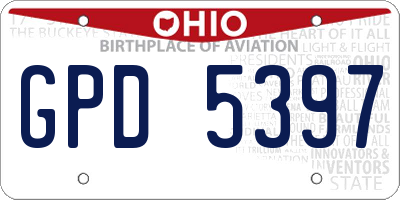 OH license plate GPD5397