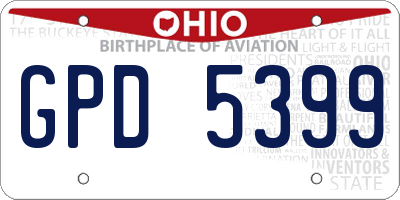 OH license plate GPD5399