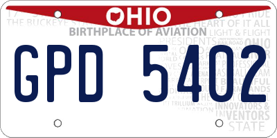 OH license plate GPD5402