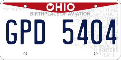 OH license plate GPD5404