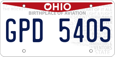 OH license plate GPD5405