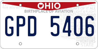 OH license plate GPD5406