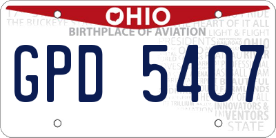 OH license plate GPD5407
