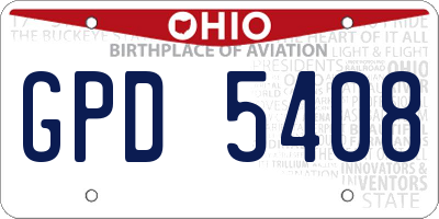 OH license plate GPD5408