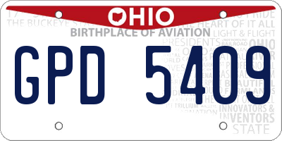OH license plate GPD5409